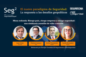 Juan Cobo, CISO de Ferrovial; Gustavo Lozano, CISO de ING; Javier Fernández, director corporativo de Comunicación de Mapfre; Lucila Kominsky, Chief Marketing Officer de S21sec.